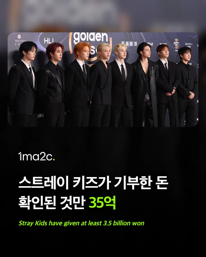 스트레이 키즈가 기부한 돈, 확인된 것만 35억 카드 1