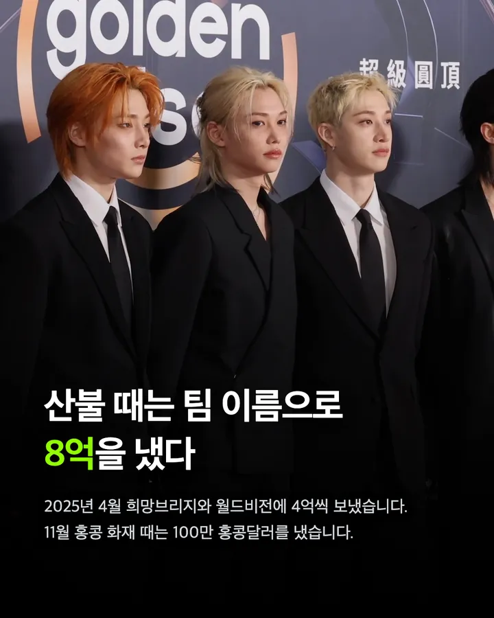 스트레이 키즈가 기부한 돈, 확인된 것만 35억 카드 6